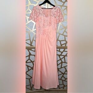 JJs House Blush Pink Lace Evening Gown